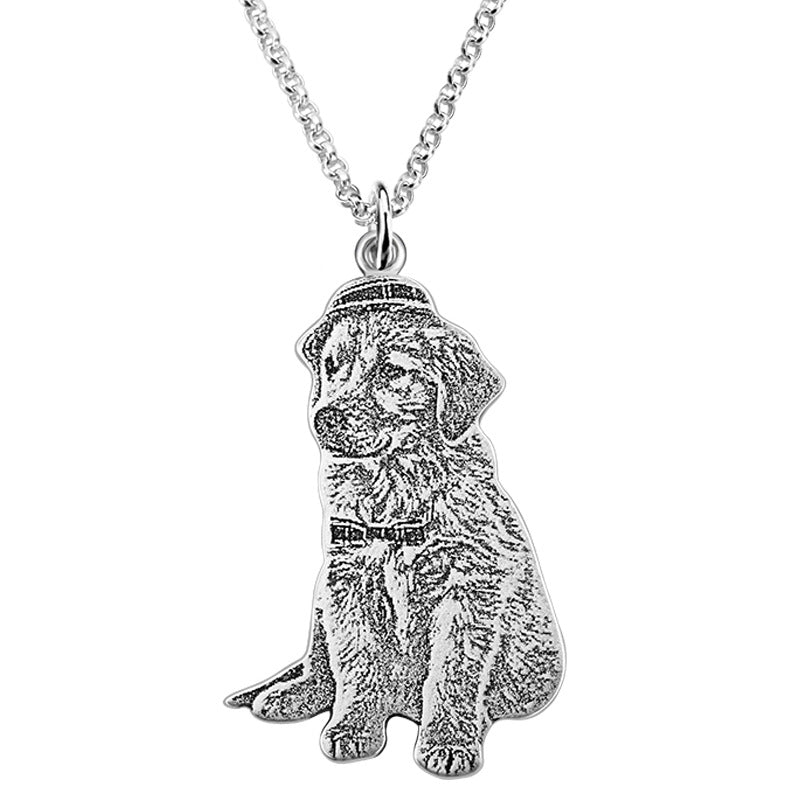 925 Silver Laitu Customized Cat And Dog Animal Photo Necklace Chells Trendy Boutique