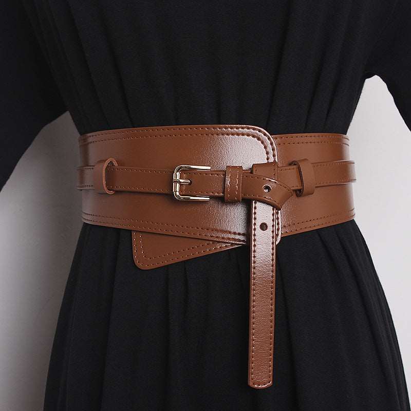 Women's Leather Girdle Wide Decorative All Match Chells Trendy Boutique