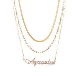 Multi-layer Diamond Necklace Necklace Zodiac Constellation Necklace Chells Trendy Boutique