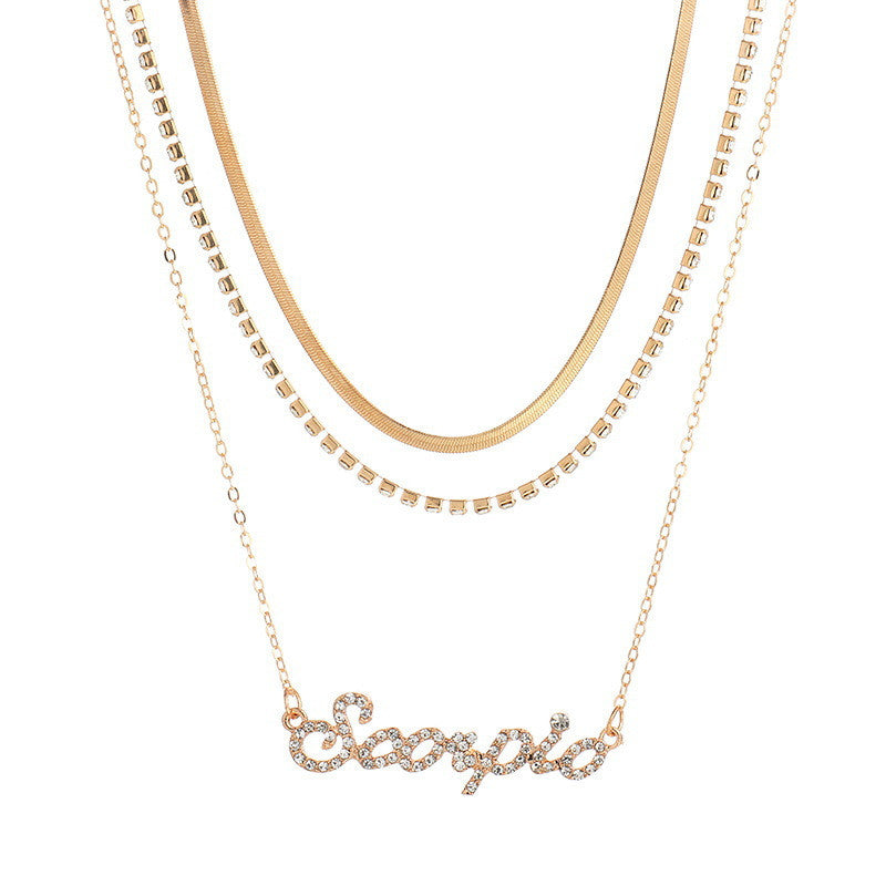 Multi-layer Diamond Necklace Necklace Zodiac Constellation Necklace Chells Trendy Boutique