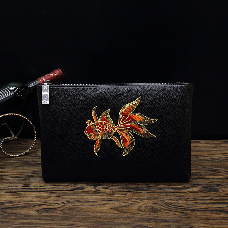 Bee Embroidered Men's Handheld Envelope Bag Chells Trendy Boutique