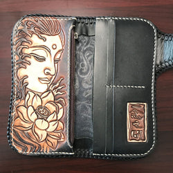 Men's Top Layer Cow Leather Carving Wallet Chells Trendy Boutique