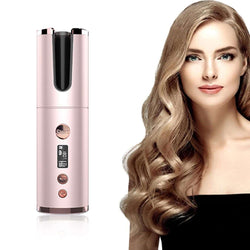 Wireless Rechargeable Curling Iron Electric Hair Curler Fully Automatic Rotating Portable Hairdresser Chells Trendy Boutique