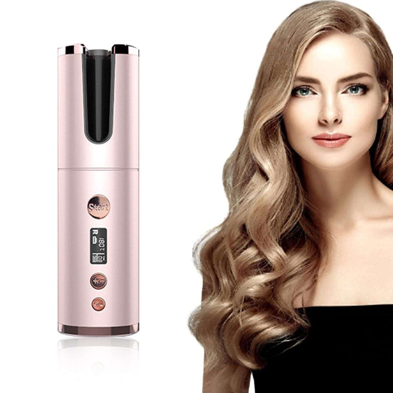 Wireless Rechargeable Curling Iron Electric Hair Curler Fully Automatic Rotating Portable Hairdresser Chells Trendy Boutique