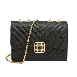Chells Classic Black Leather Quilted Bag. Chells Trendy Boutique