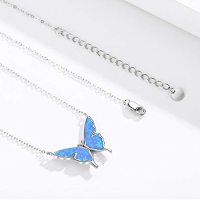 925 Sterling Silver Opal Butterfly Necklace Chells Trendy Boutique