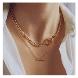 Necklace Double OT Chain Necklace Pendant Necklace Chells Trendy Boutique